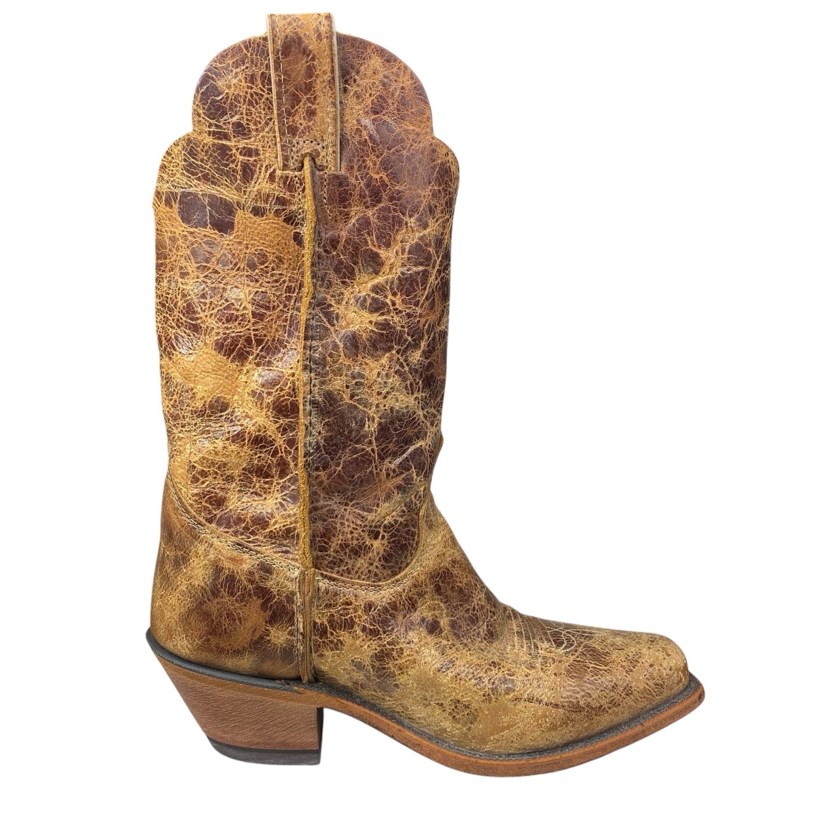 Justin Women’s Bent Rail Cracked Brown Western Cowgirl Boots Size Us 10.5 B